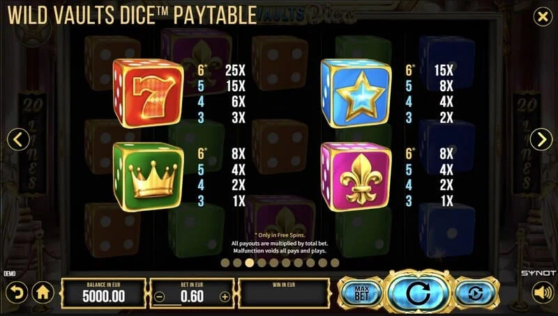Wild Vaults Dice - ตาราง 6×3 ในรอบโบนัสพร้อม Avelanche